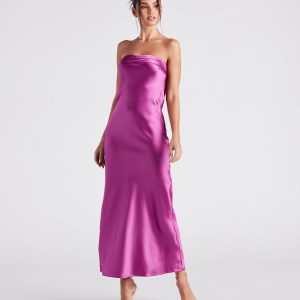 Jaylee Strapless Satin Formal Dress