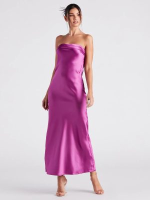 Jaylee Strapless Satin Formal Dress
