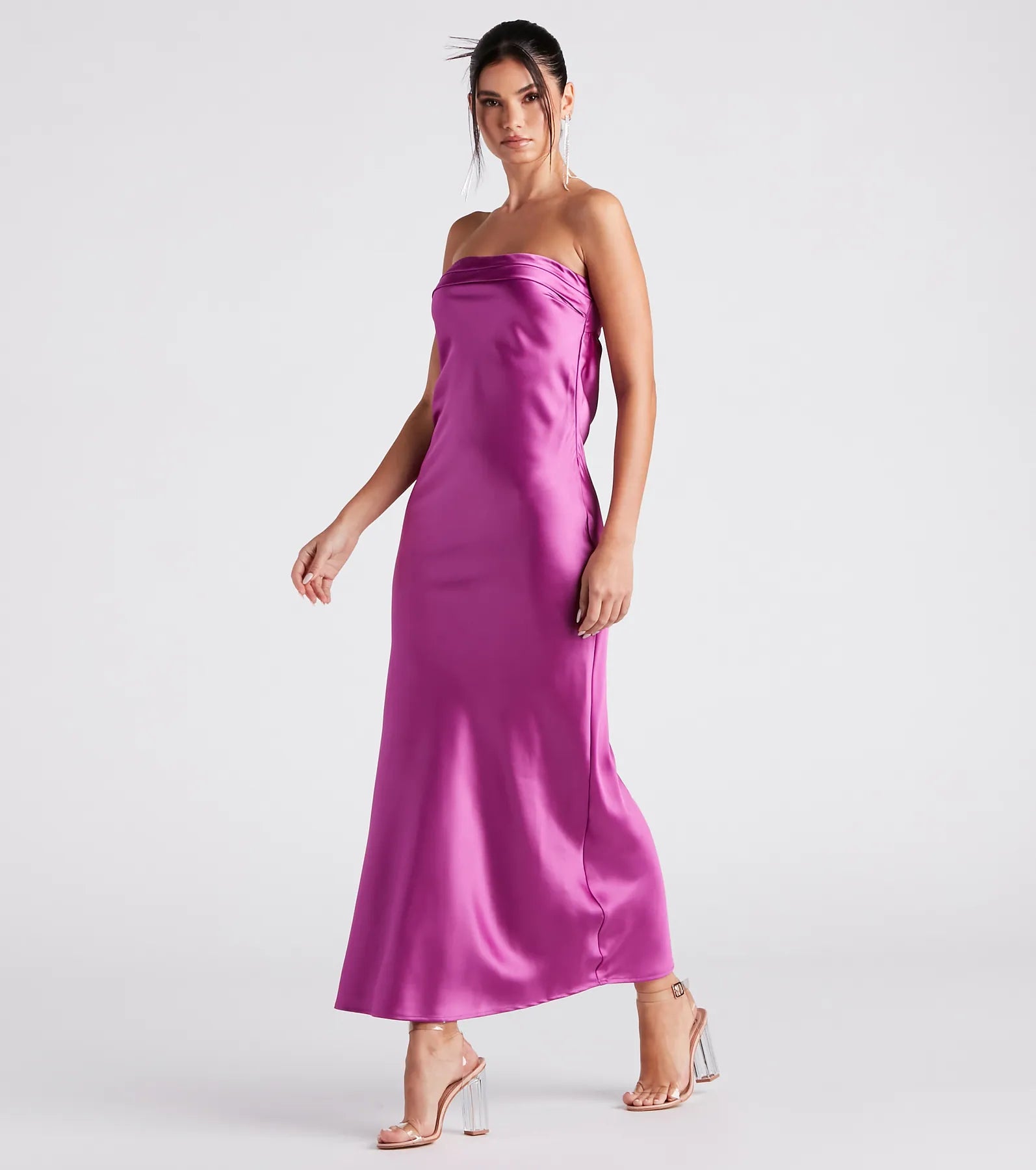 Jaylee Strapless Satin Formal Dress - Image 3