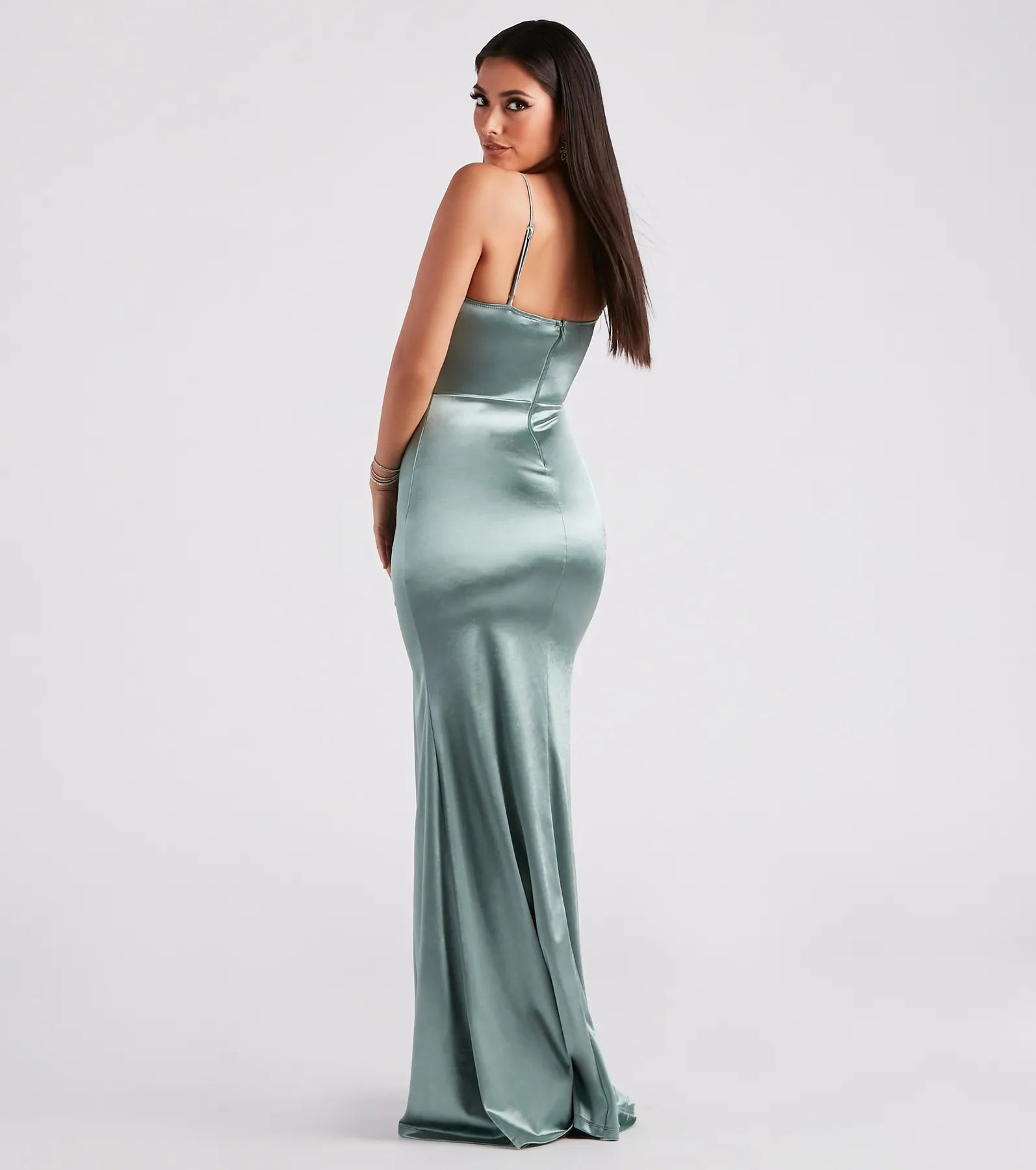 Sandra Formal Satin Corset Mermaid Dress - Image 10
