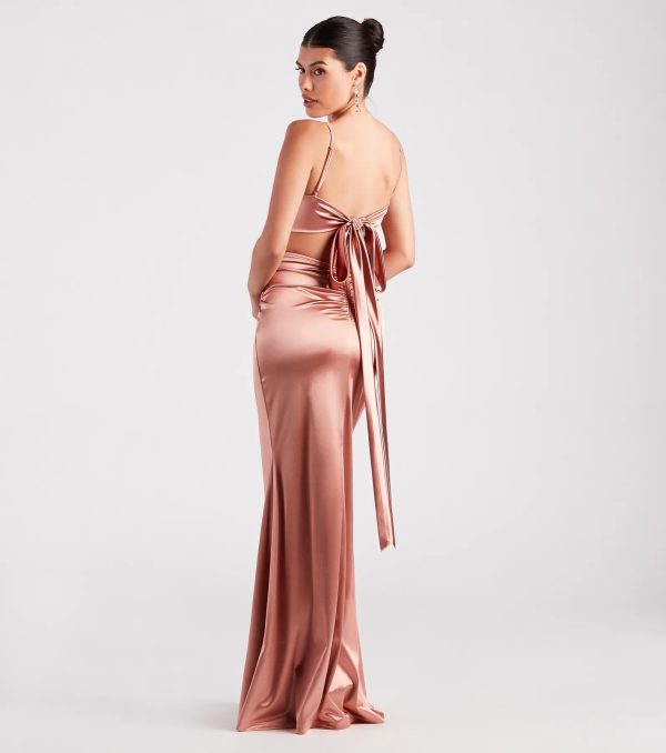Laurel Formal Satin Tie-Back Mermaid Dress - Image 2