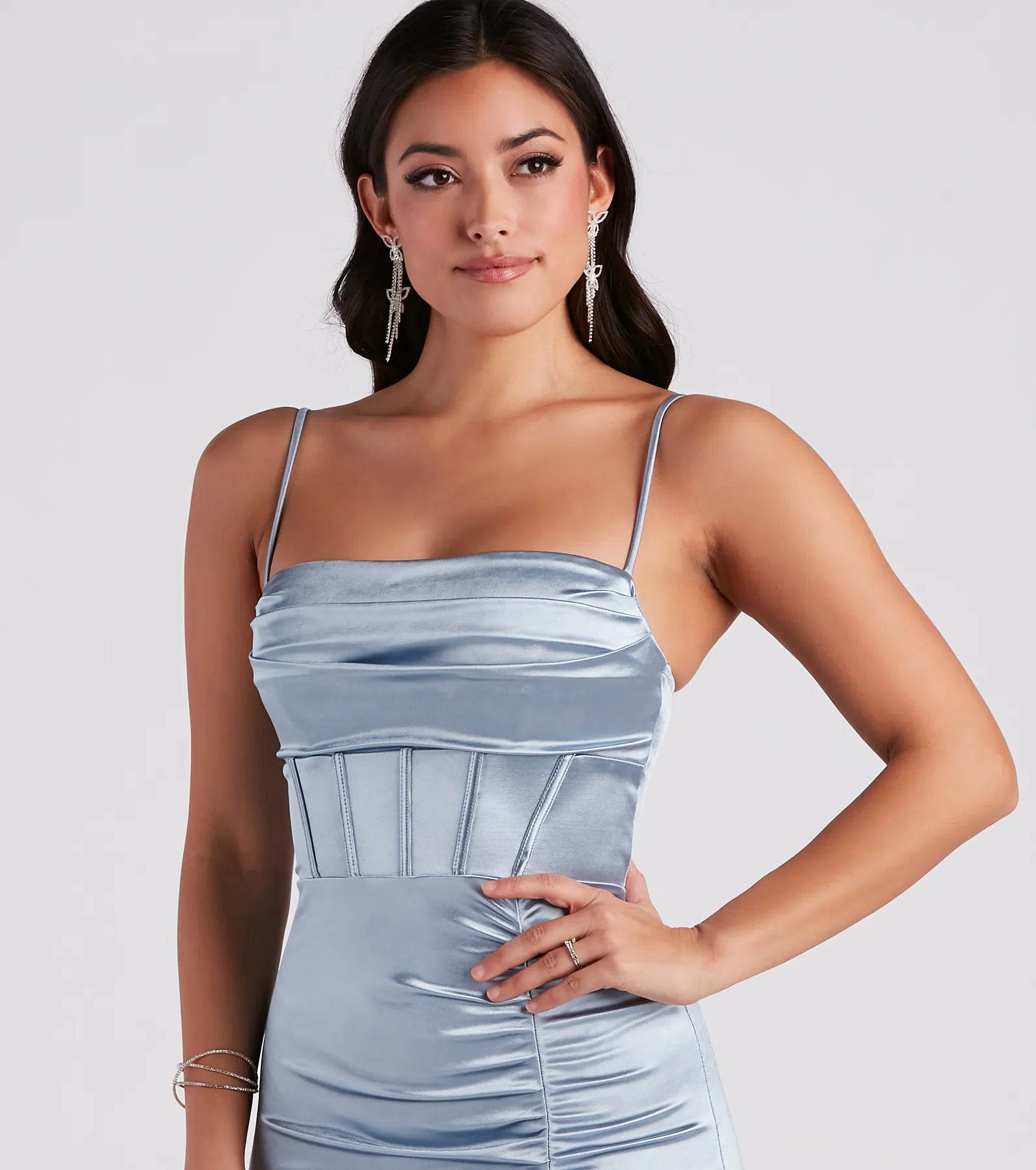 Sandra Formal Satin Corset Mermaid Dress - Image 8