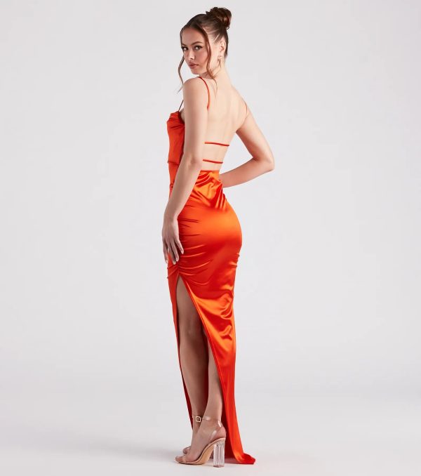Alani Strappy Back Satin Formal Dress - Image 10