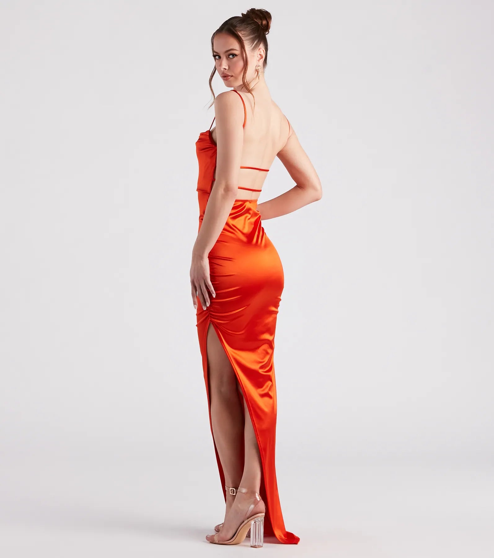 Alani Strappy Back Satin Formal Dress - Image 10