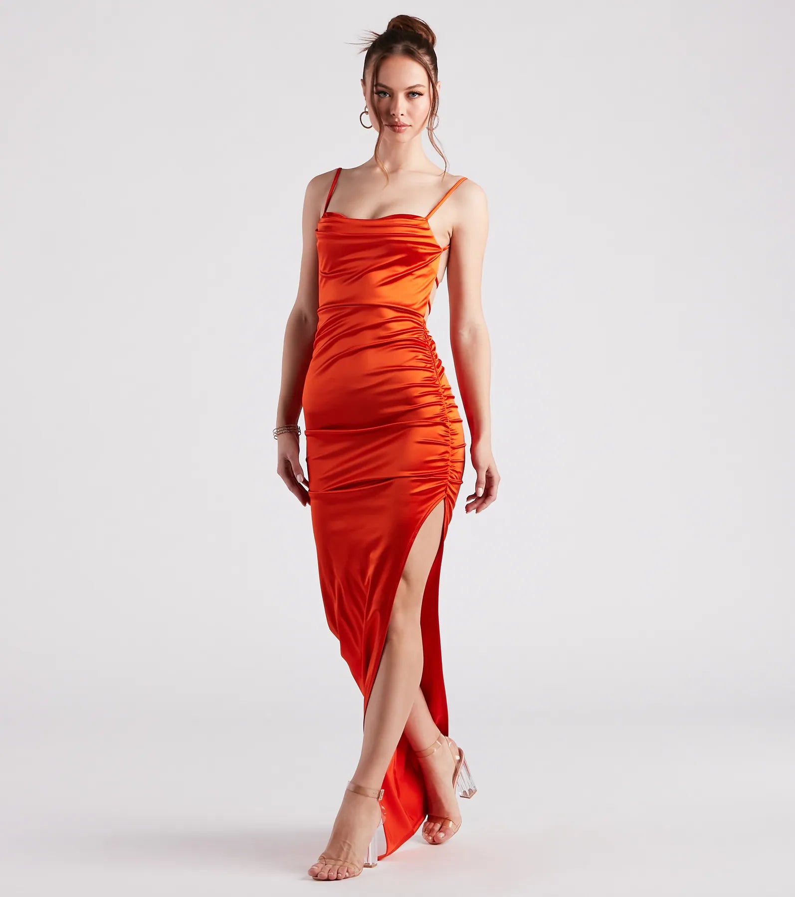 Alani Strappy Back Satin Formal Dress - Image 11