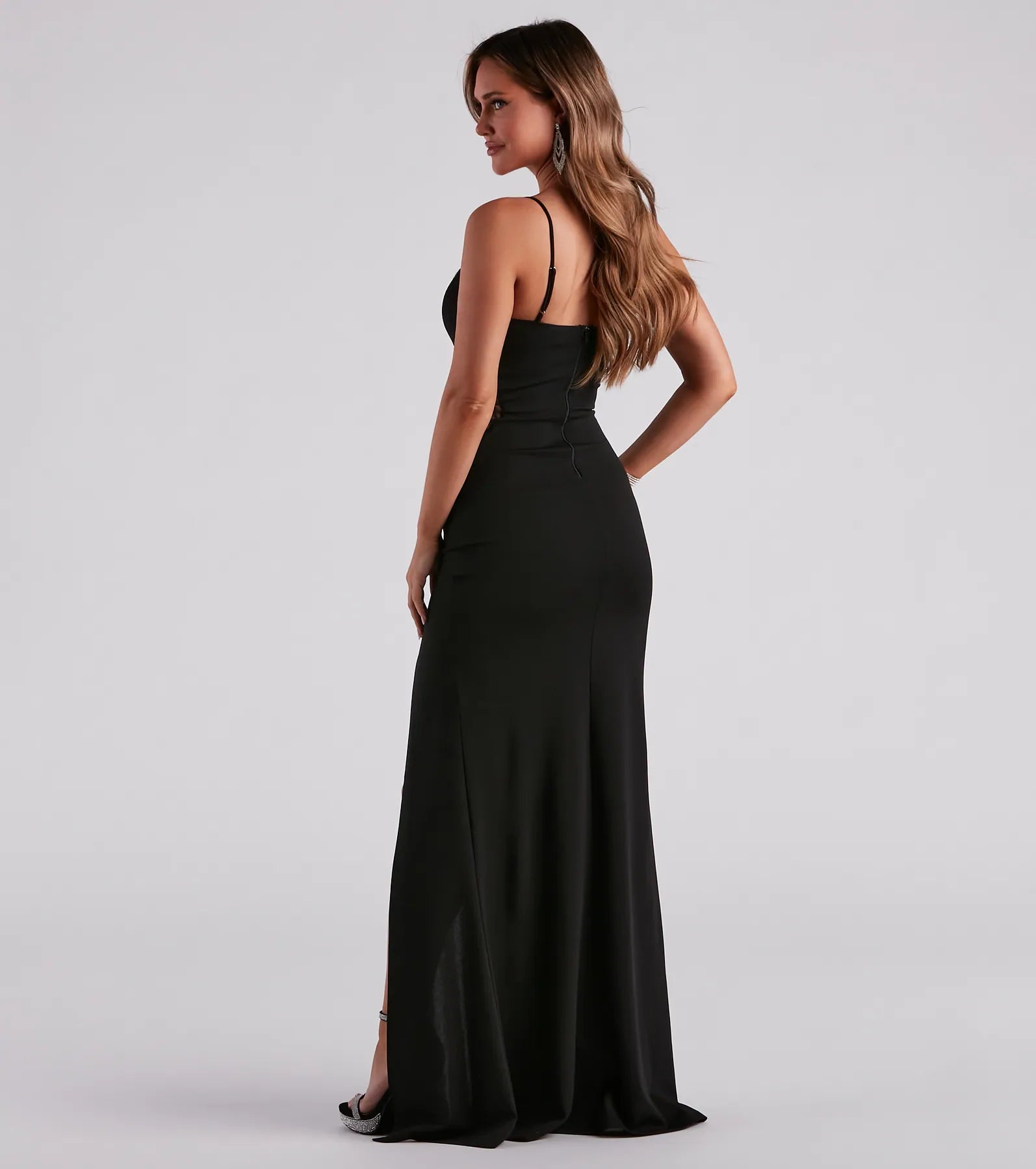 Jaime Formal Crepe Lace Mermaid Dress - Image 6