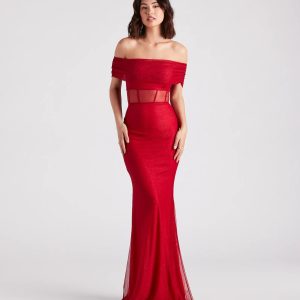 Alice Formal Glitter Off The Shoulder Dress