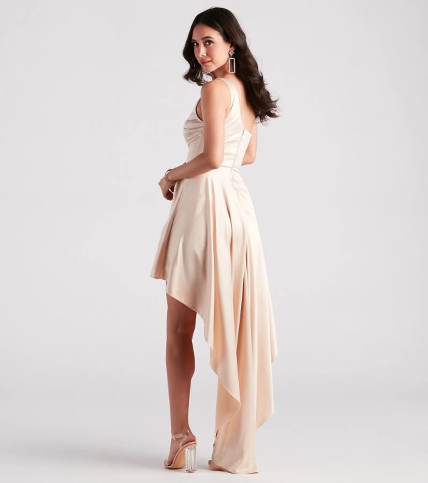 Sky Formal Satin High Low Dress - Image 5