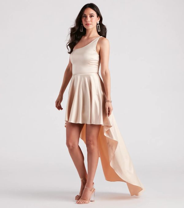 Sky Formal Satin High Low Dress - Image 7