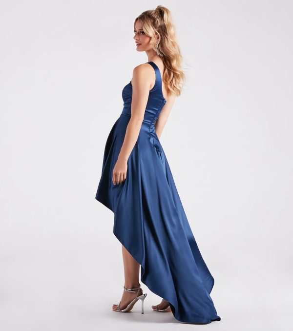 Sky Formal Satin High Low Dress - Image 2
