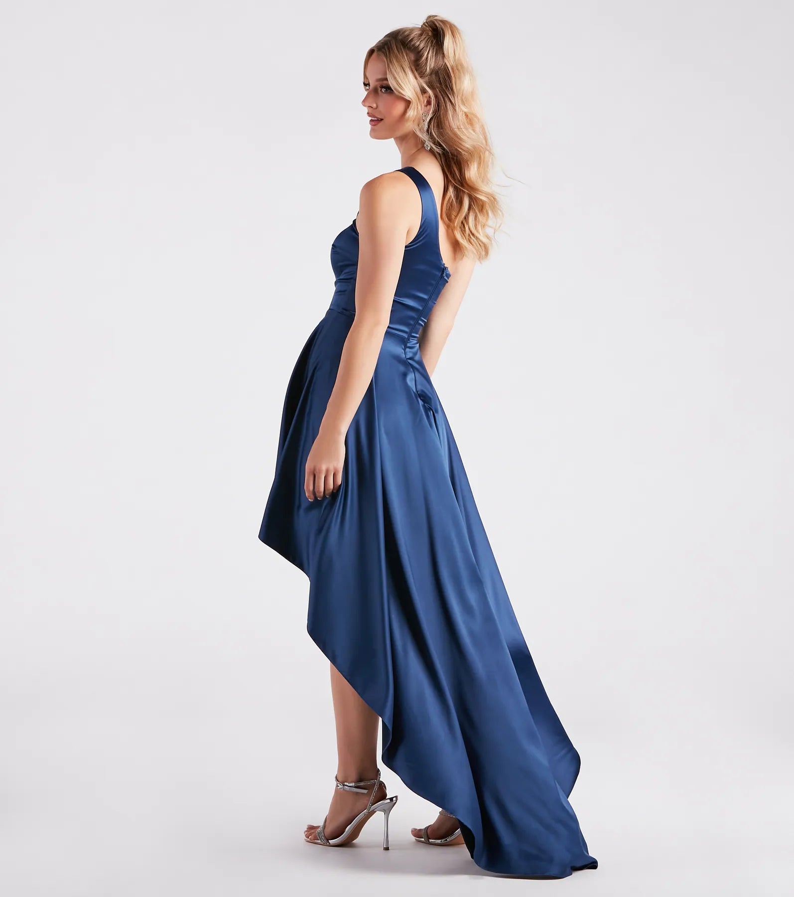 Sky Formal Satin High Low Dress - Image 2
