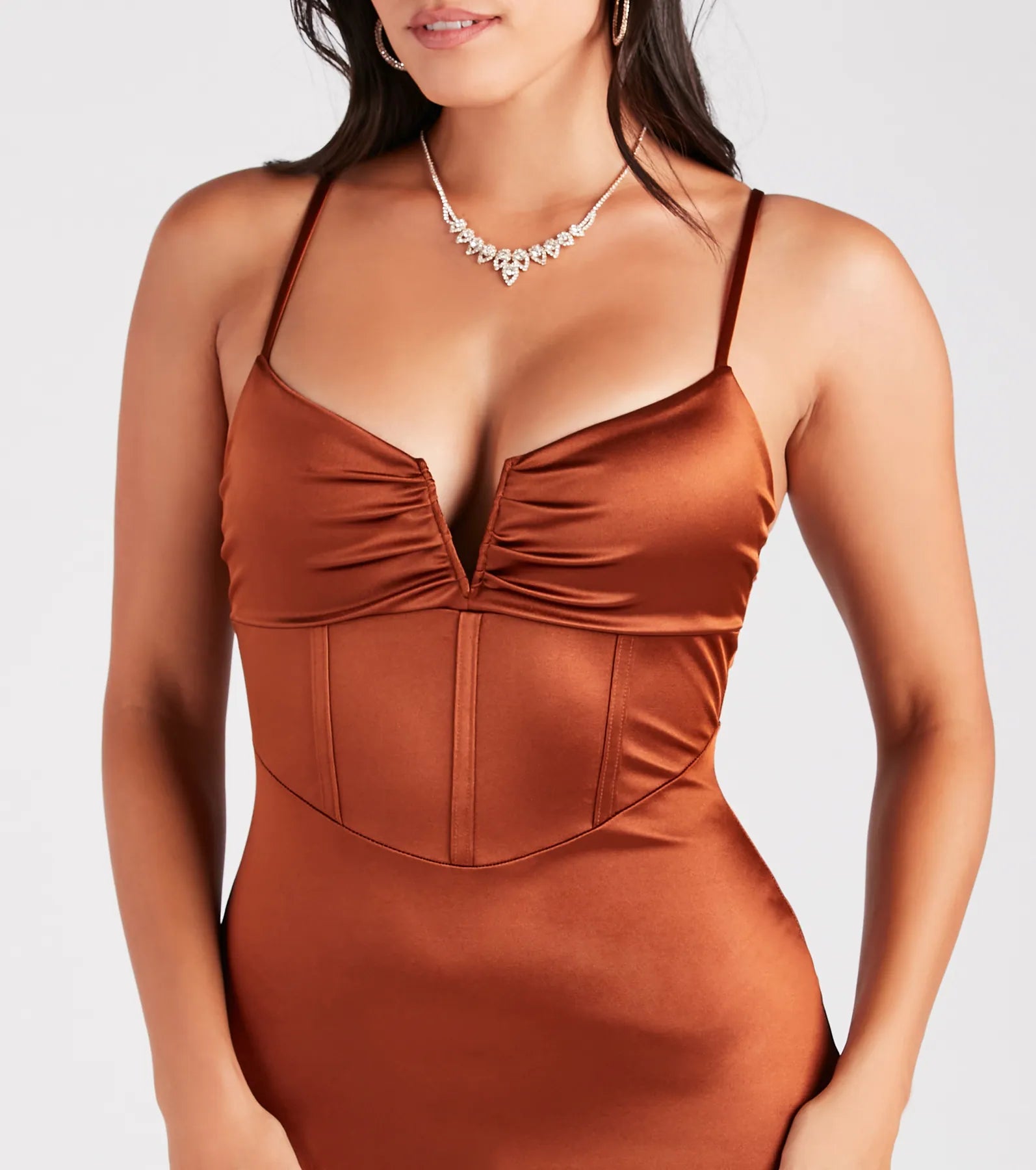 Maisie Formal Satin Corset Slim Long Dress - Image 4