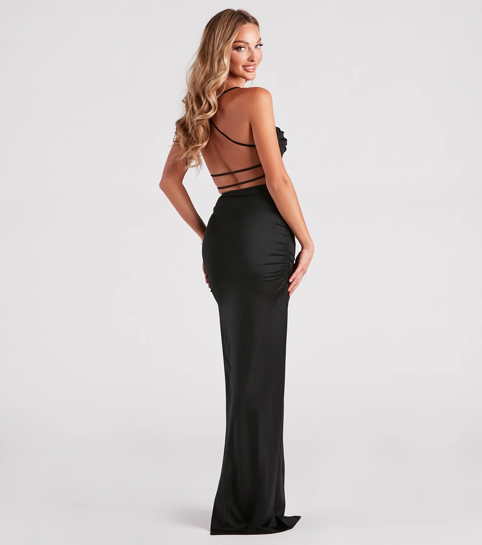 Liliana Ruched Knit Formal Dress - Image 14