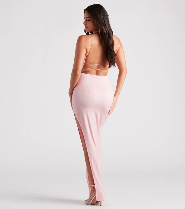 Mckayla Formal Glitter Strappy Back Dress - Image 2
