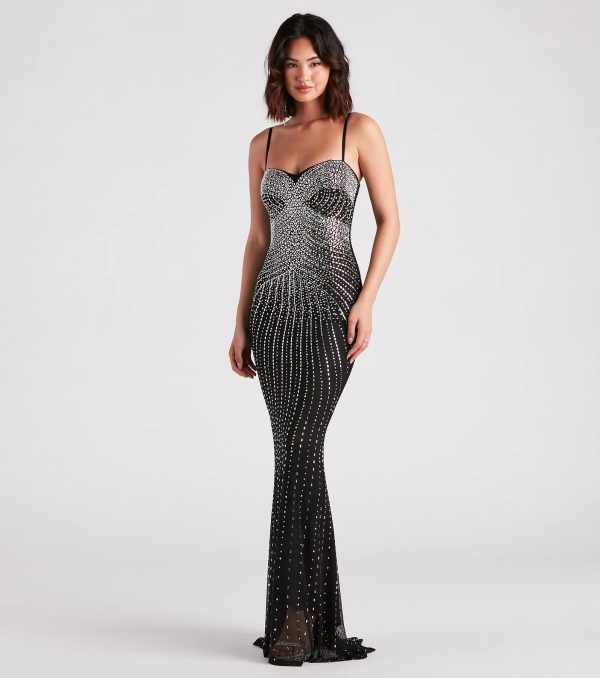 Tori Formal Rhinestone Mermaid Long Dress - Image 5