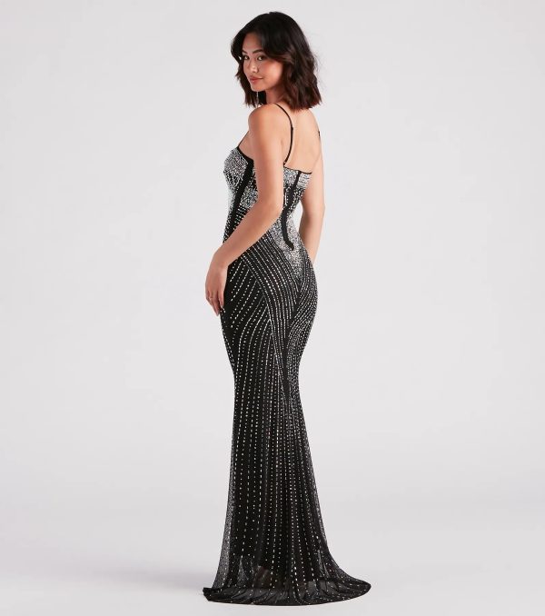 Tori Formal Rhinestone Mermaid Long Dress - Image 6