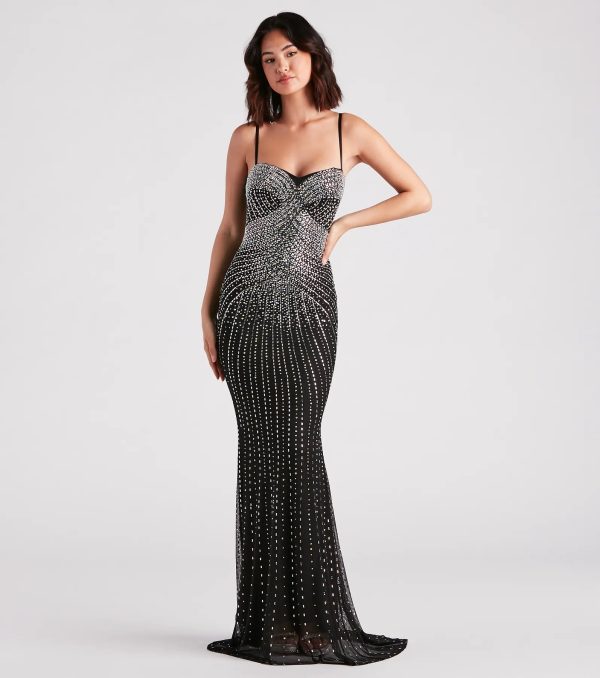Tori Formal Rhinestone Mermaid Long Dress - Image 7
