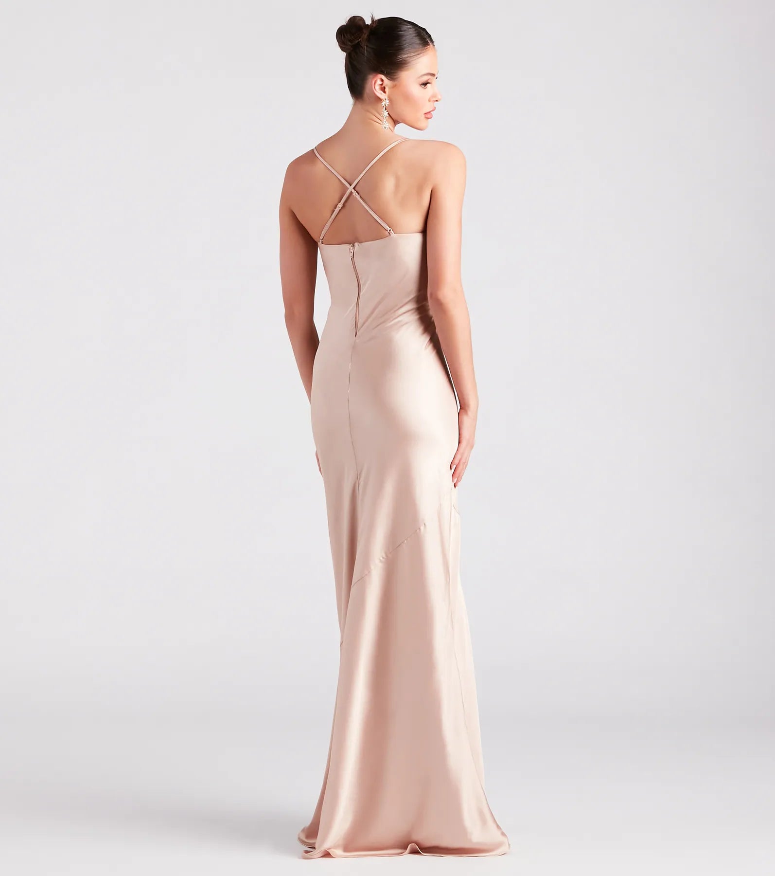 Vanessa Formal Satin Cowl Neck Dress - Image 2