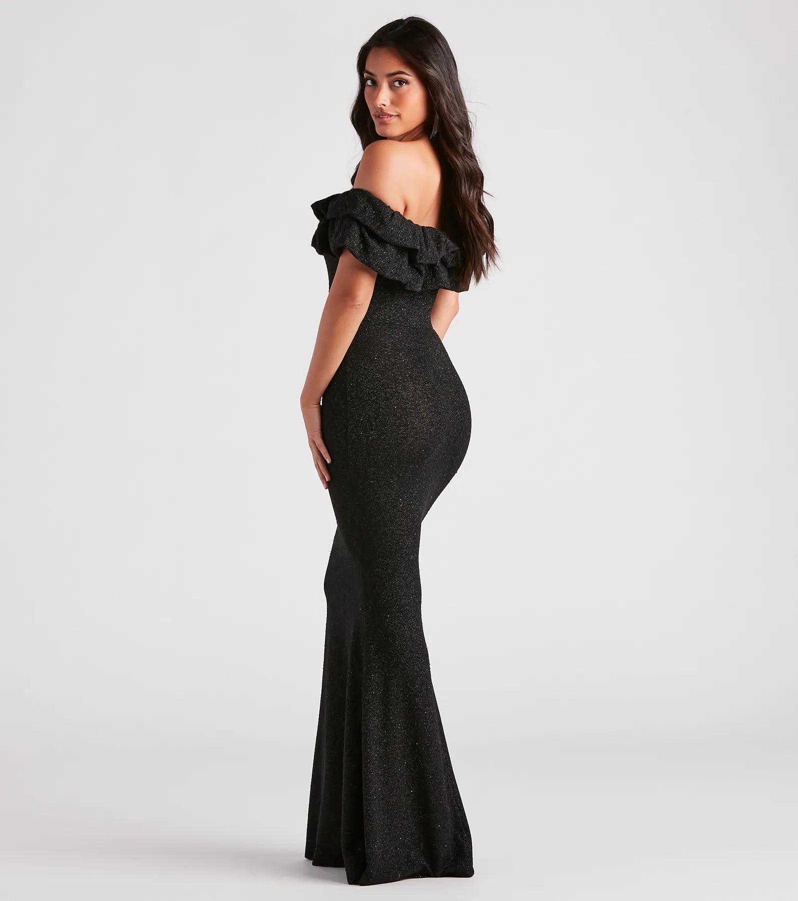 Halsey Formal Glitter Ruffled Mermaid Dress - Image 6