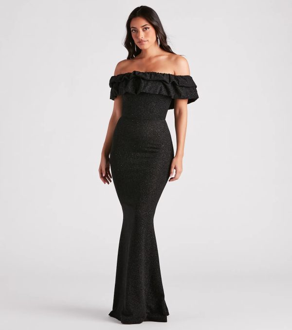 Halsey Formal Glitter Ruffled Mermaid Dress - Image 7
