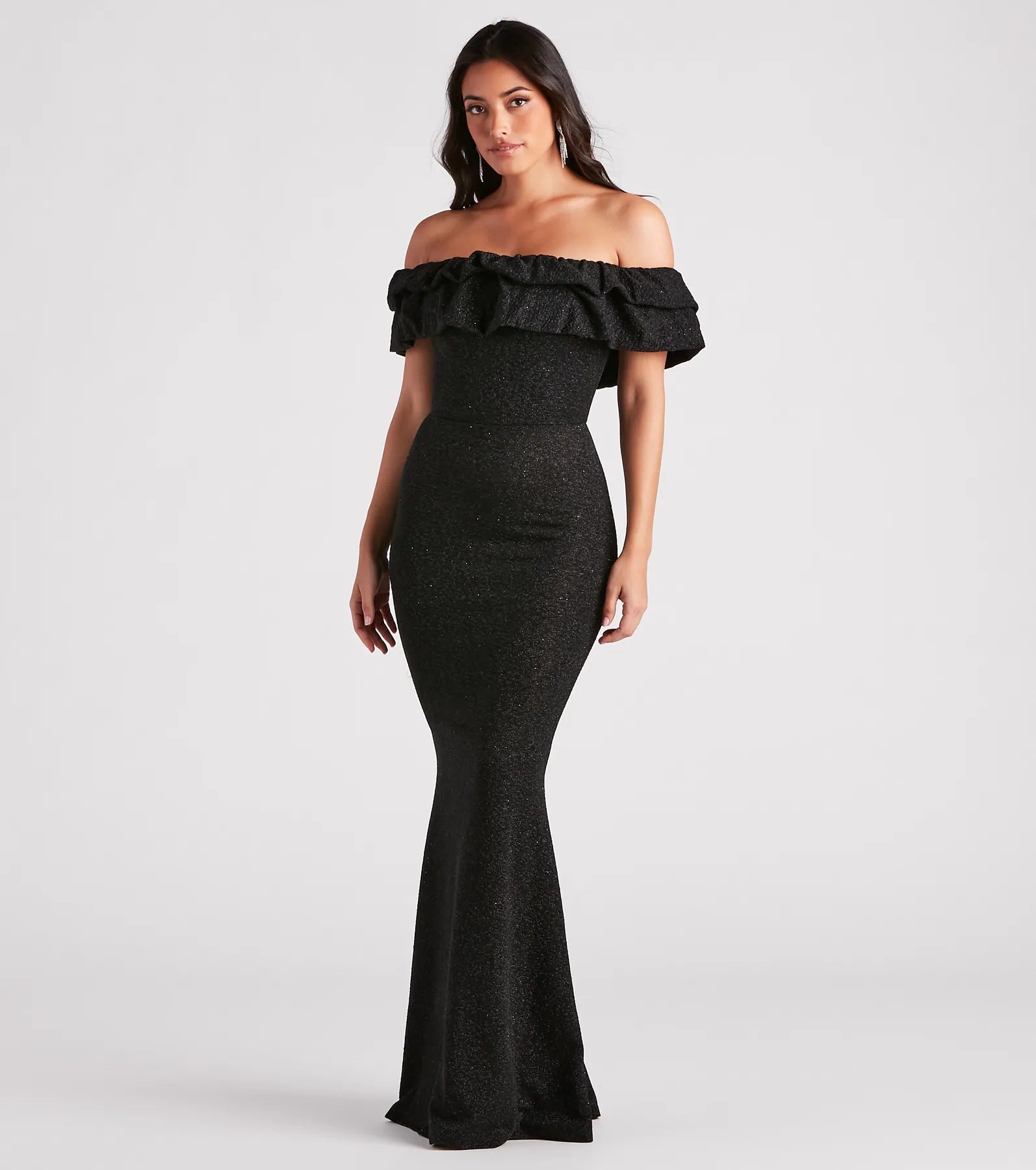 Halsey Formal Glitter Ruffled Mermaid Dress - Image 7