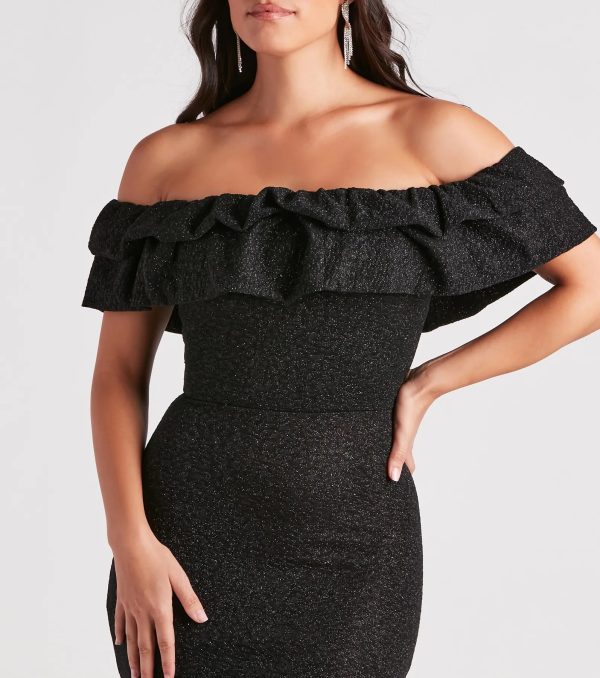 Halsey Formal Glitter Ruffled Mermaid Dress - Image 8