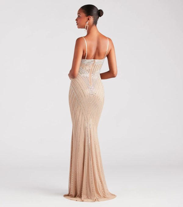 Tori Formal Rhinestone Mermaid Long Dress - Image 2