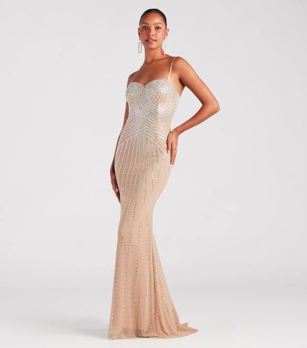 Tori Formal Rhinestone Mermaid Long Dress - Image 3