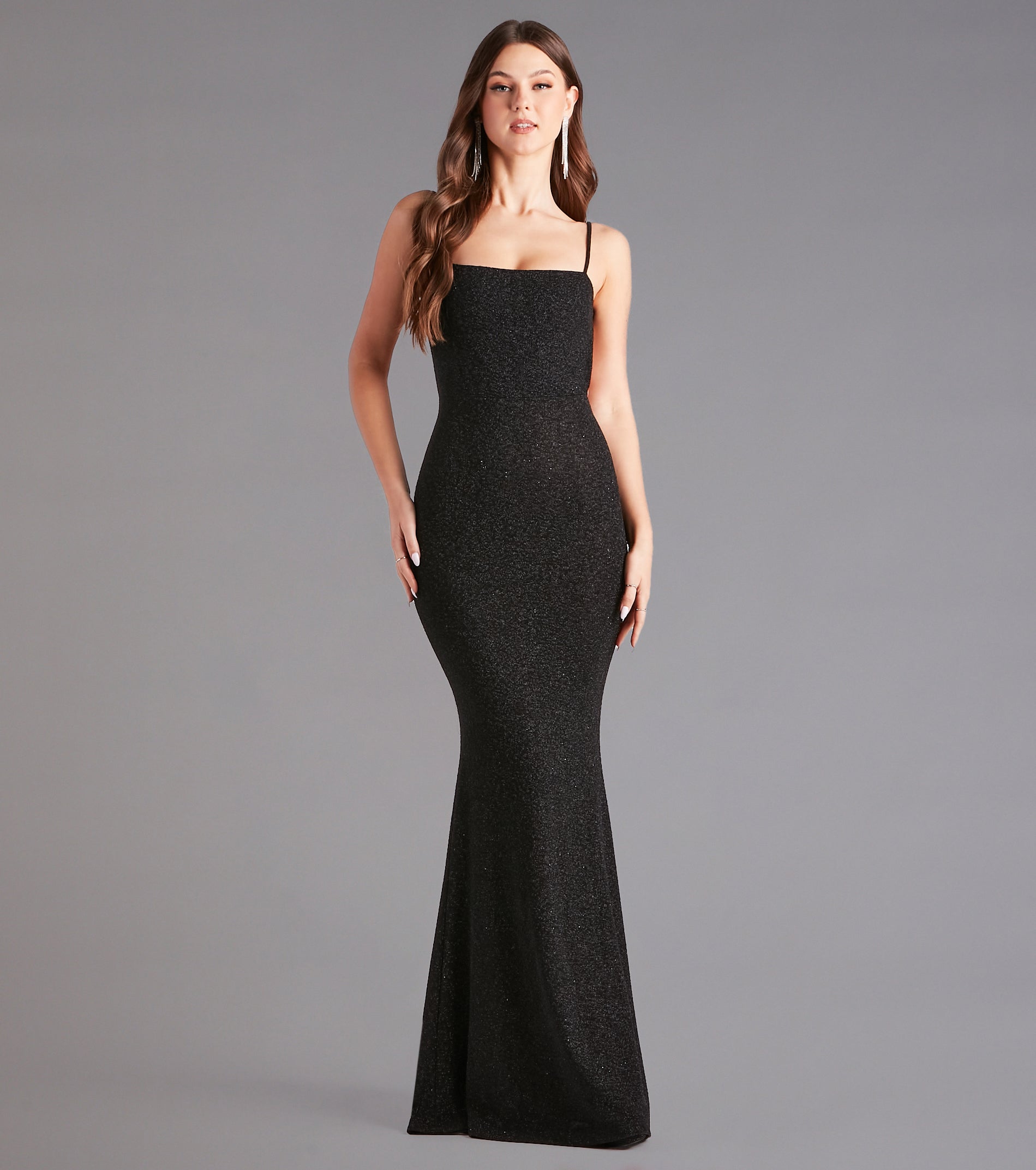 Gwendolyn Glitter Knit Bow-Back Mermaid Dress - Image 2