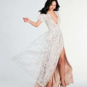Kassidy Formal Flocked Velvet Dress