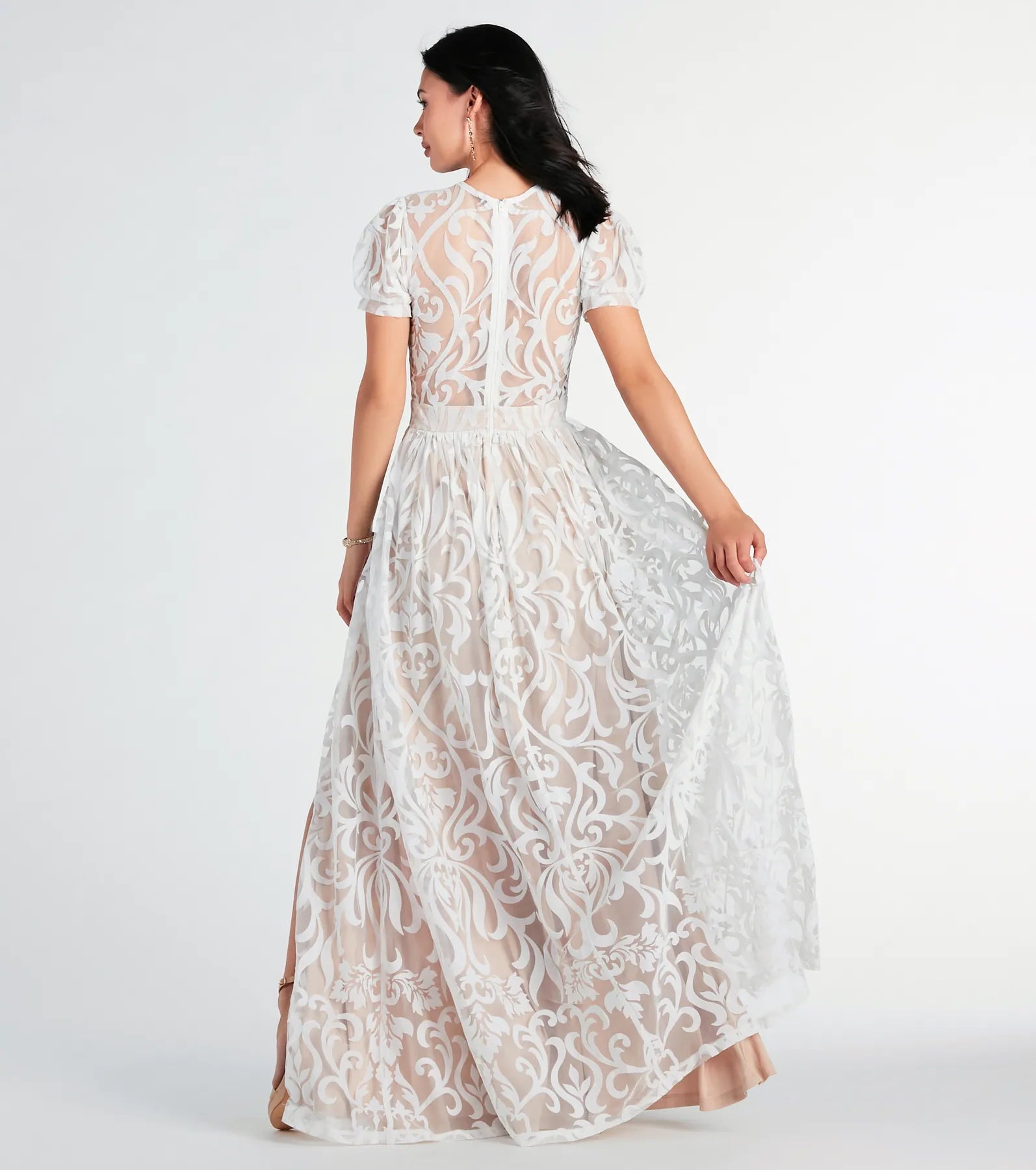Kassidy Formal Flocked Velvet Dress - Image 2