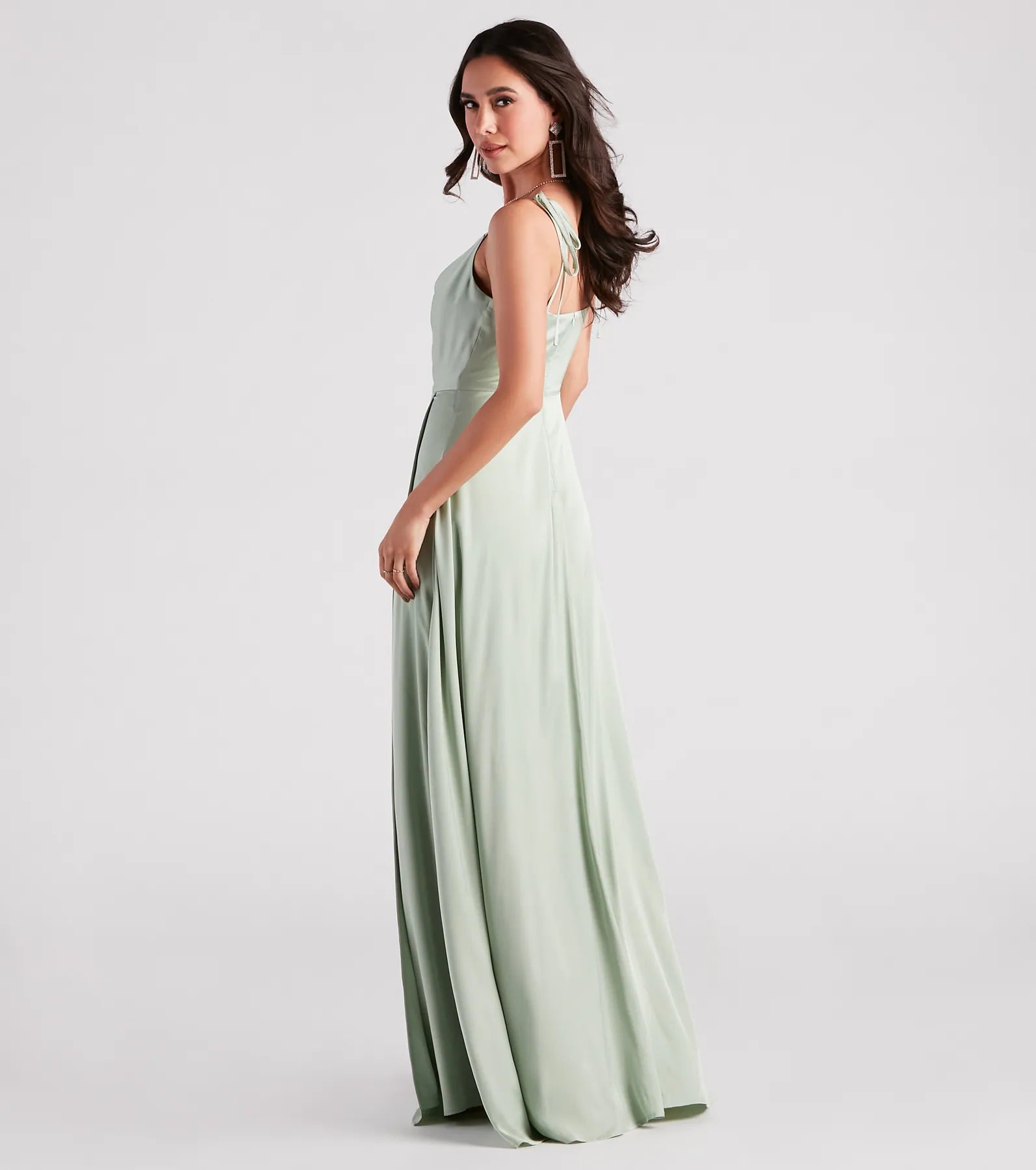 Emelia Satin A-Line High Slit Formal Dress - Image 2