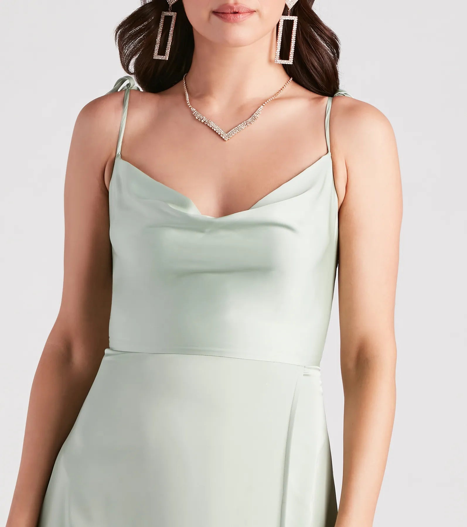 Emelia Satin A-Line High Slit Formal Dress - Image 4