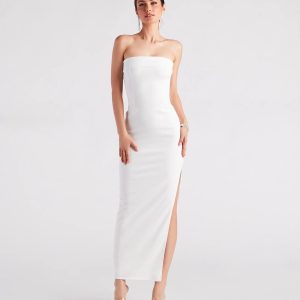 Kaisley Strapless High Slit Slim-Fit Formal Dress