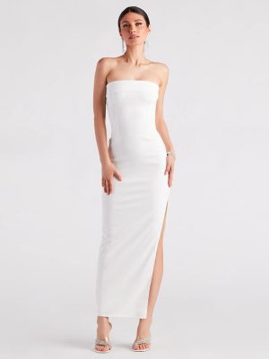Kaisley Strapless High Slit Slim-Fit Formal Dress