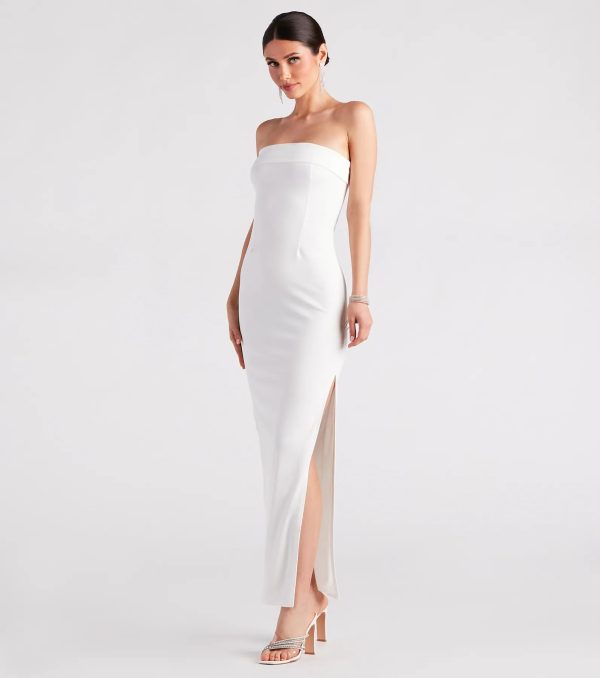 Kaisley Strapless High Slit Slim-Fit Formal Dress - Image 3