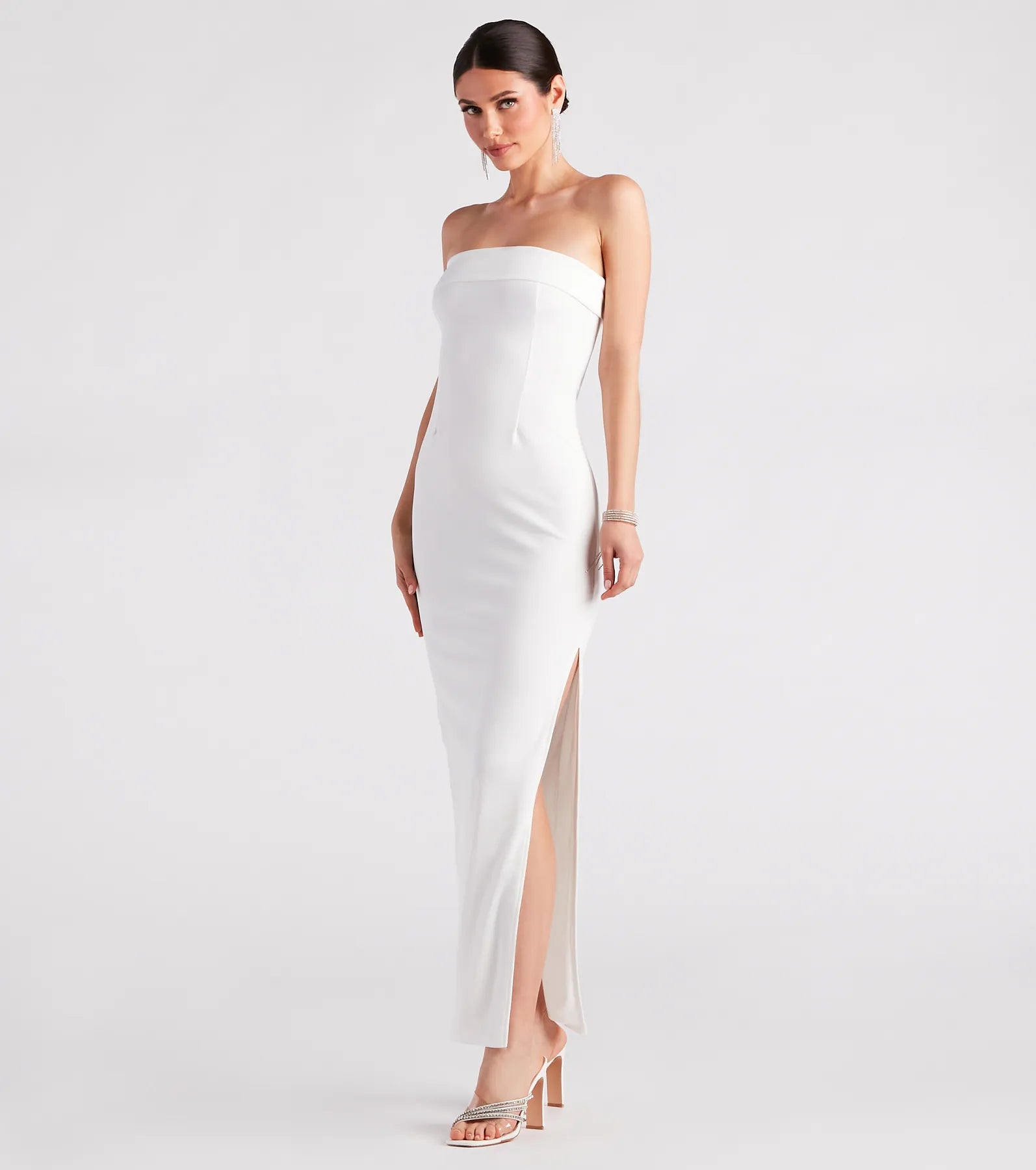 Kaisley Strapless High Slit Slim-Fit Formal Dress - Image 3