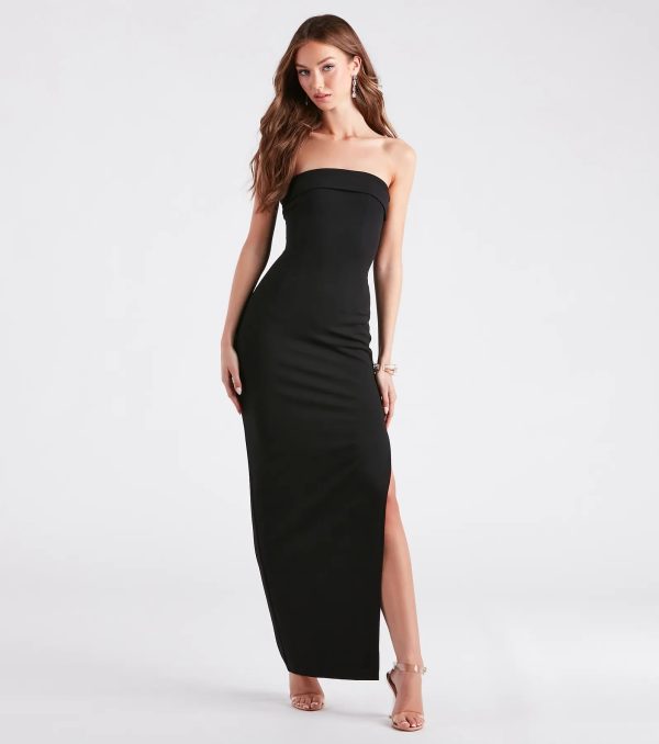 Kaisley Strapless High Slit Slim-Fit Formal Dress - Image 5