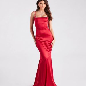 Erin Formal Satin Mermaid Long Dress