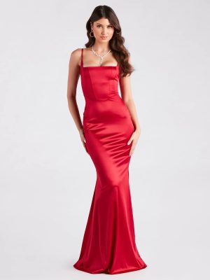 Erin Formal Satin Mermaid Long Dress