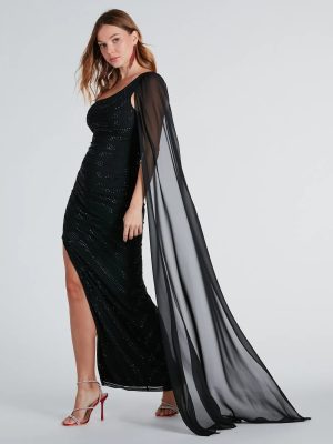 Lizzie Formal Rhinestone Dress With Chiffon Sash