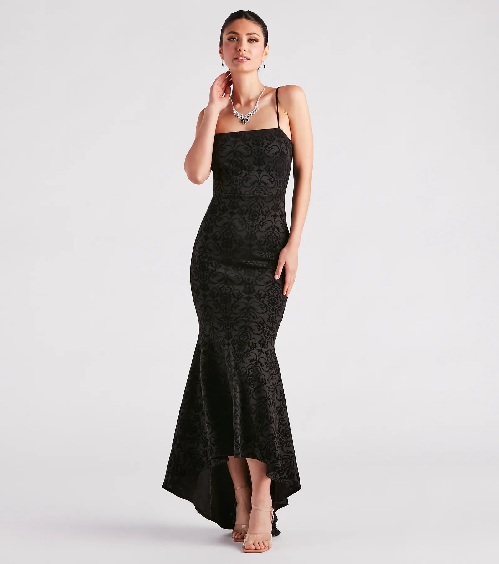 Liyah Formal Velvet Ruffle Dress - Image 5