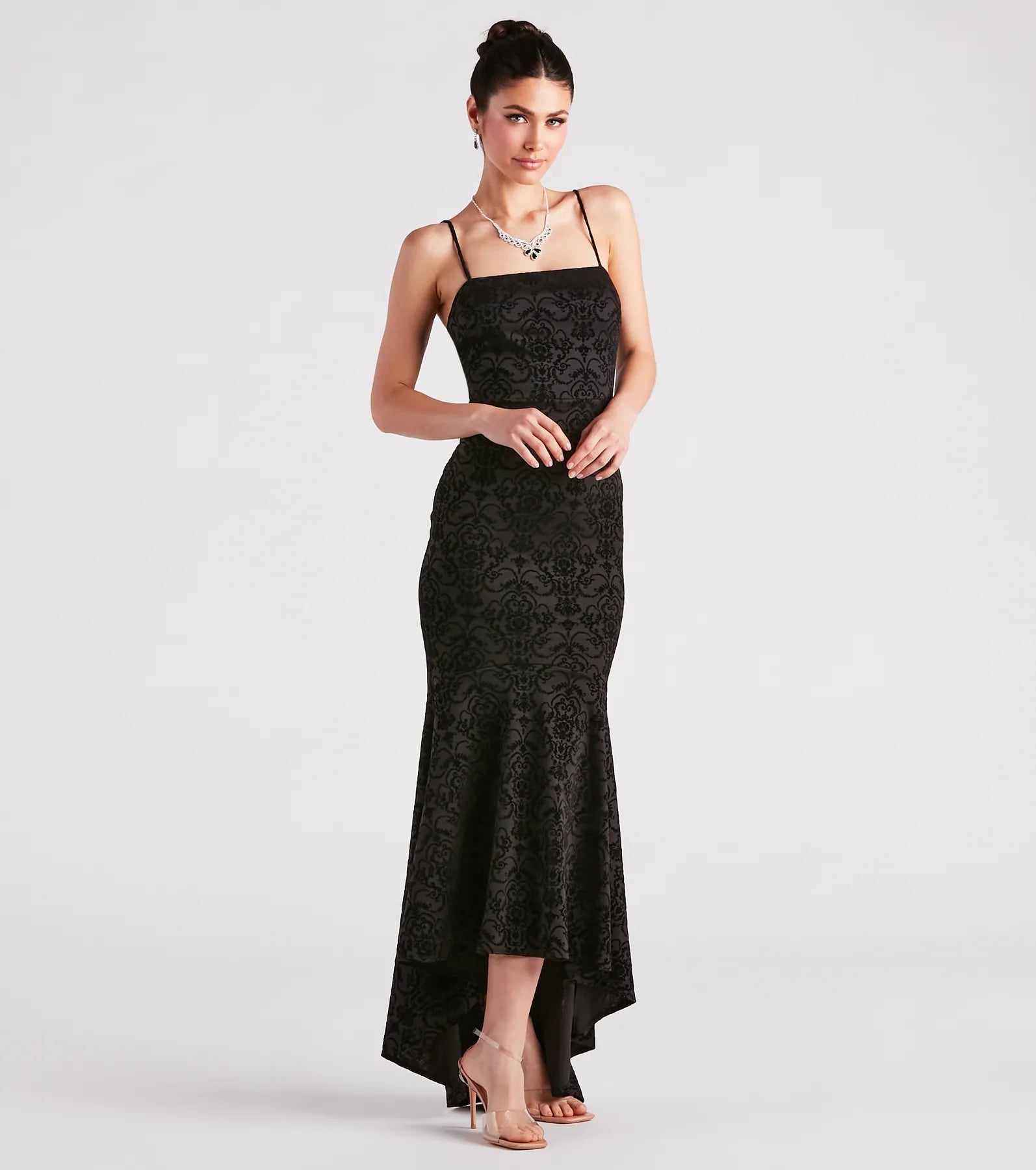 Liyah Formal Velvet Ruffle Dress - Image 7