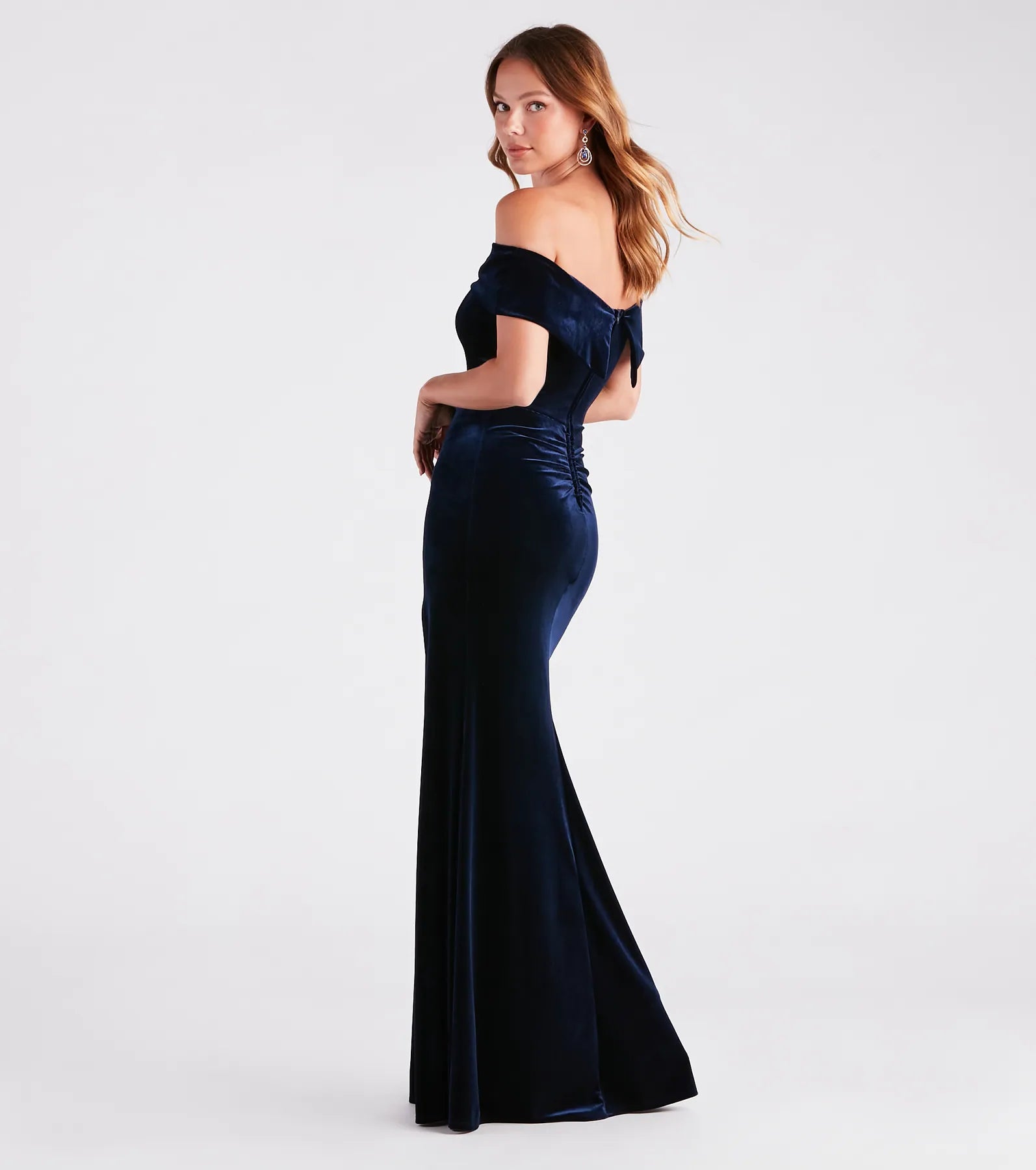 Jane Formal Velvet Off-The-Shoulder Dress - Image 7