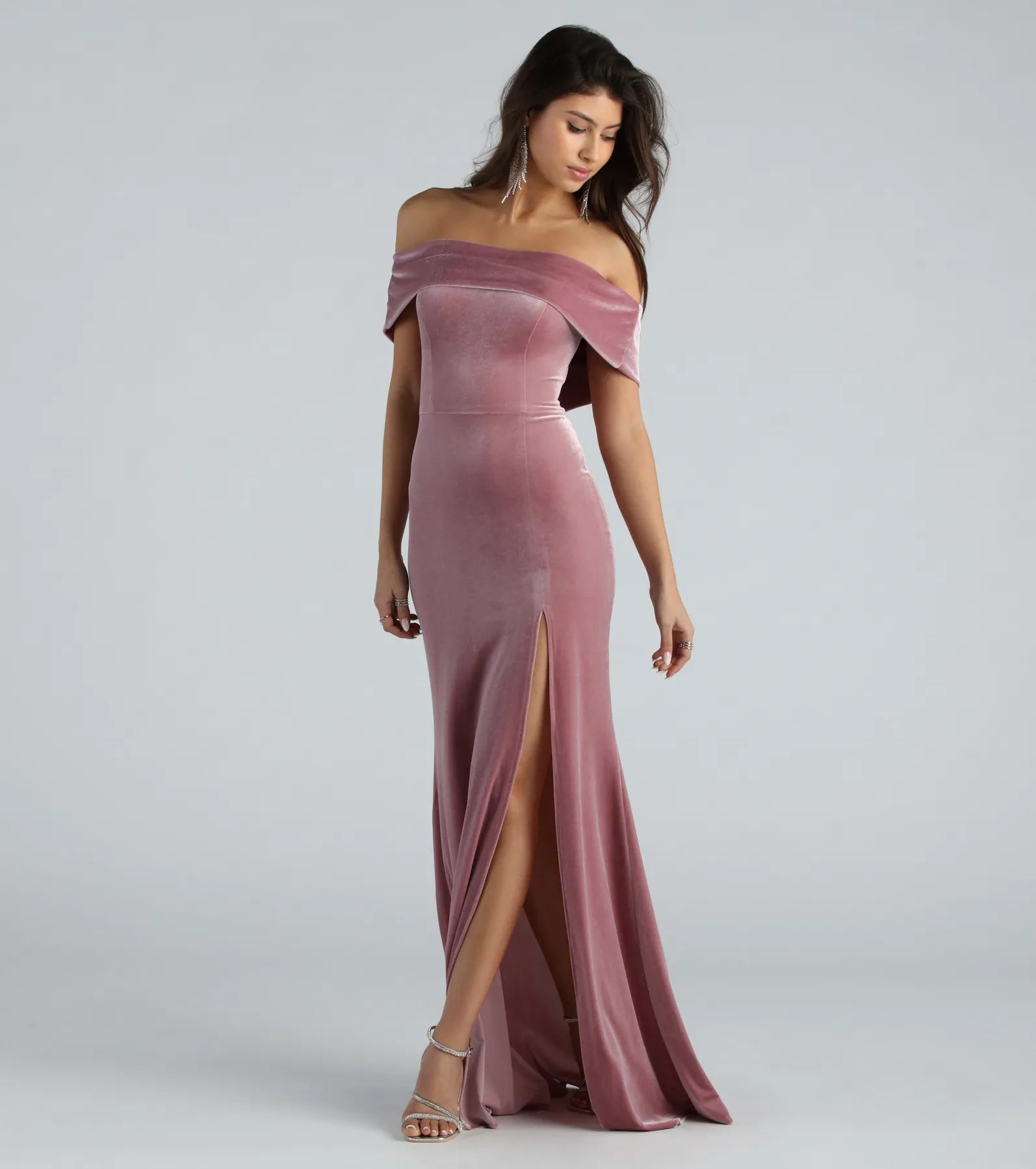 Jane Formal Velvet Off-The-Shoulder Dress - Image 3