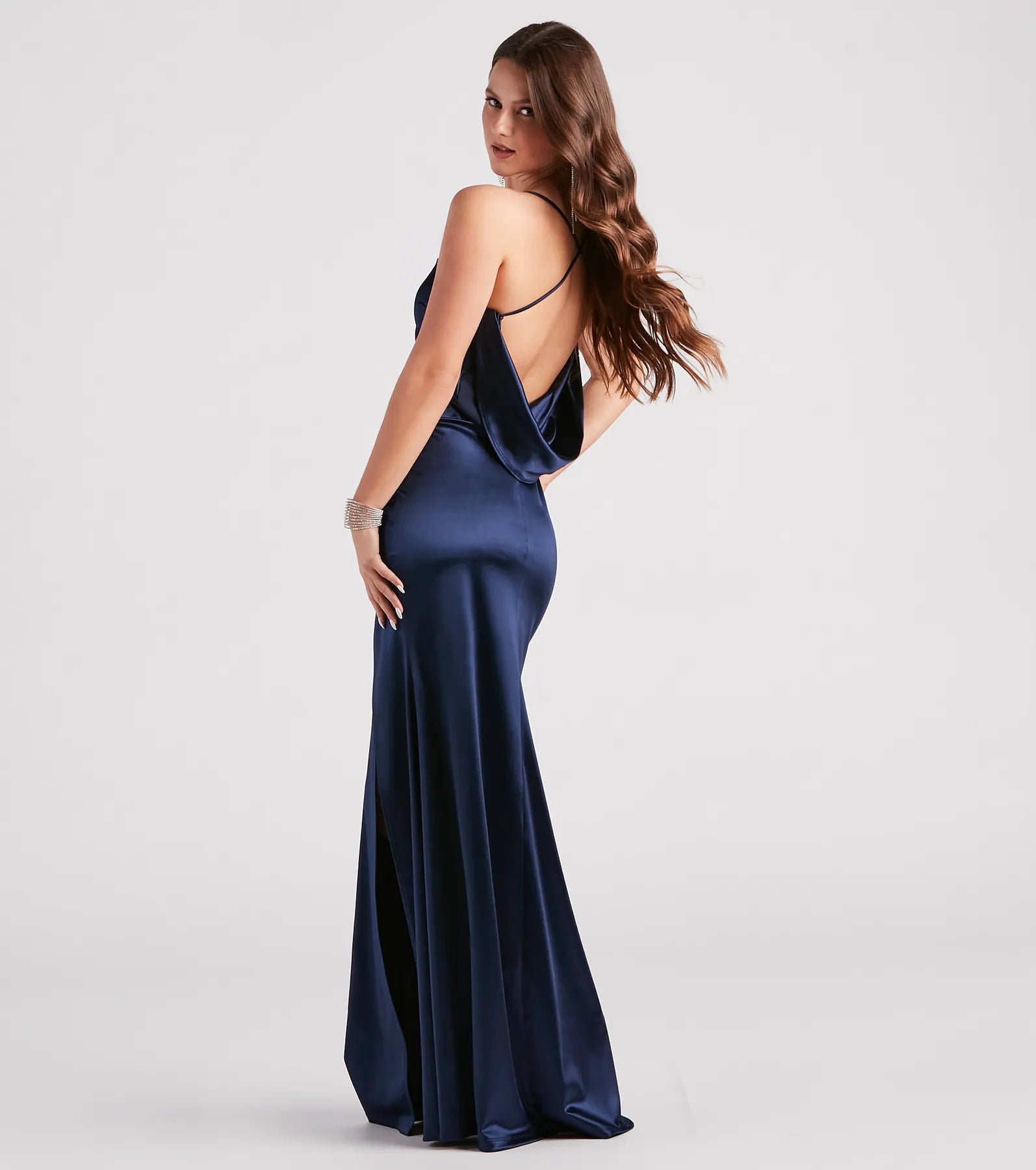 Ilya Satin Backless Mermaid Dress - Image 10