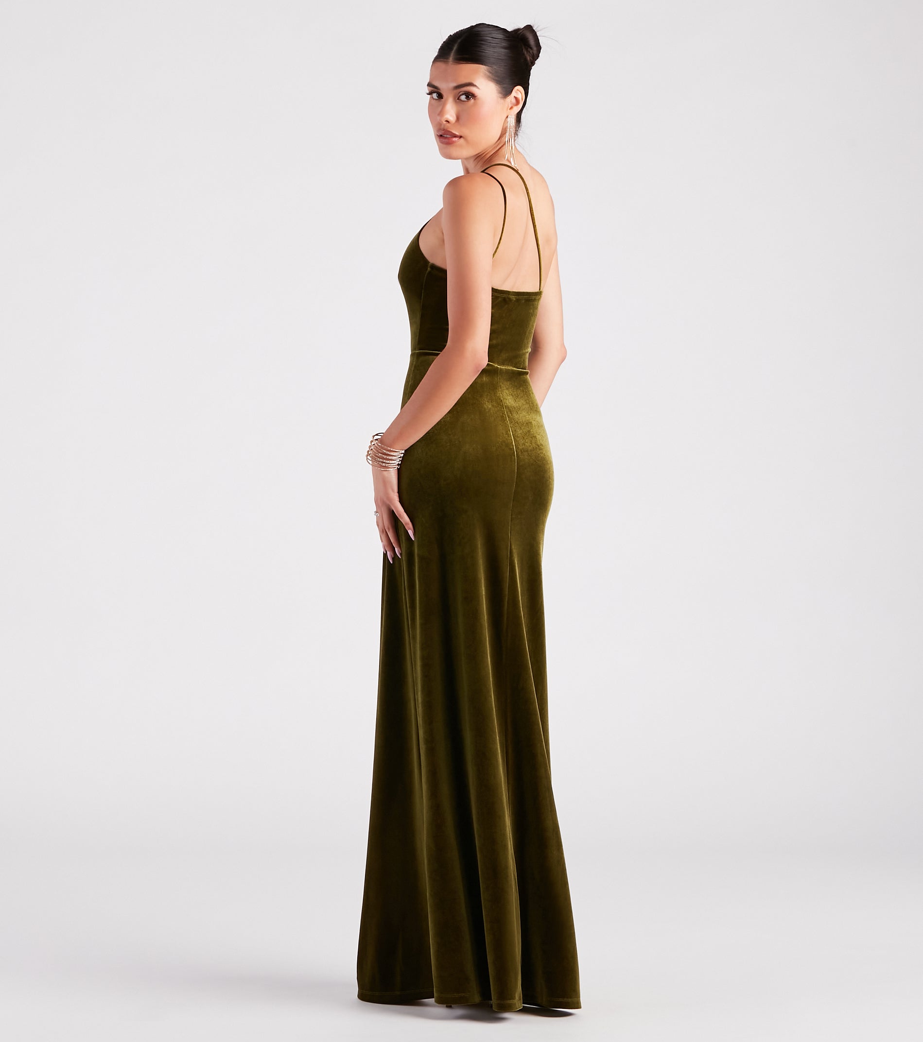 Maria Formal Velvet A-Line Long Dress - Image 6
