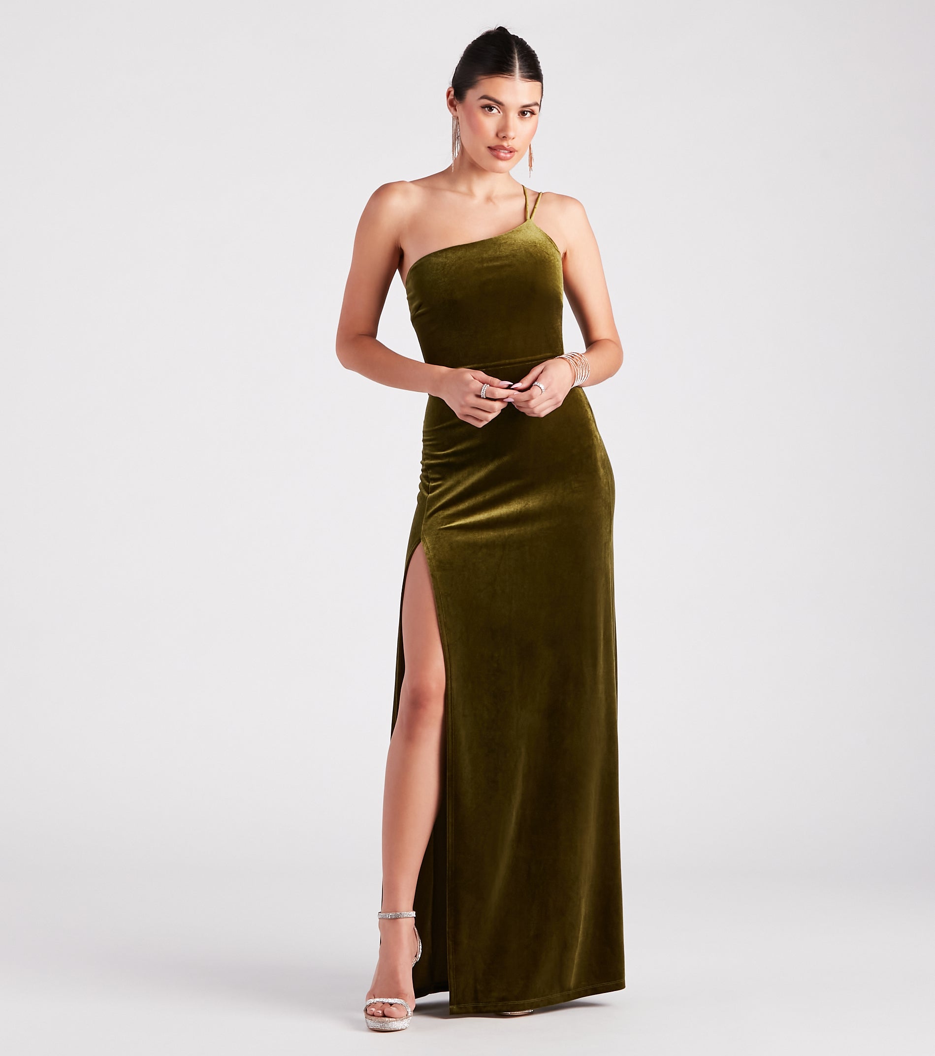 Maria Formal Velvet A-Line Long Dress - Image 7