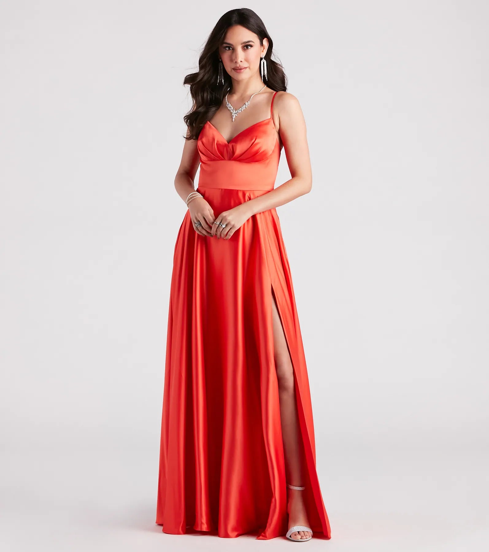 Gillian Formal Satin A-Line Dress - Image 4