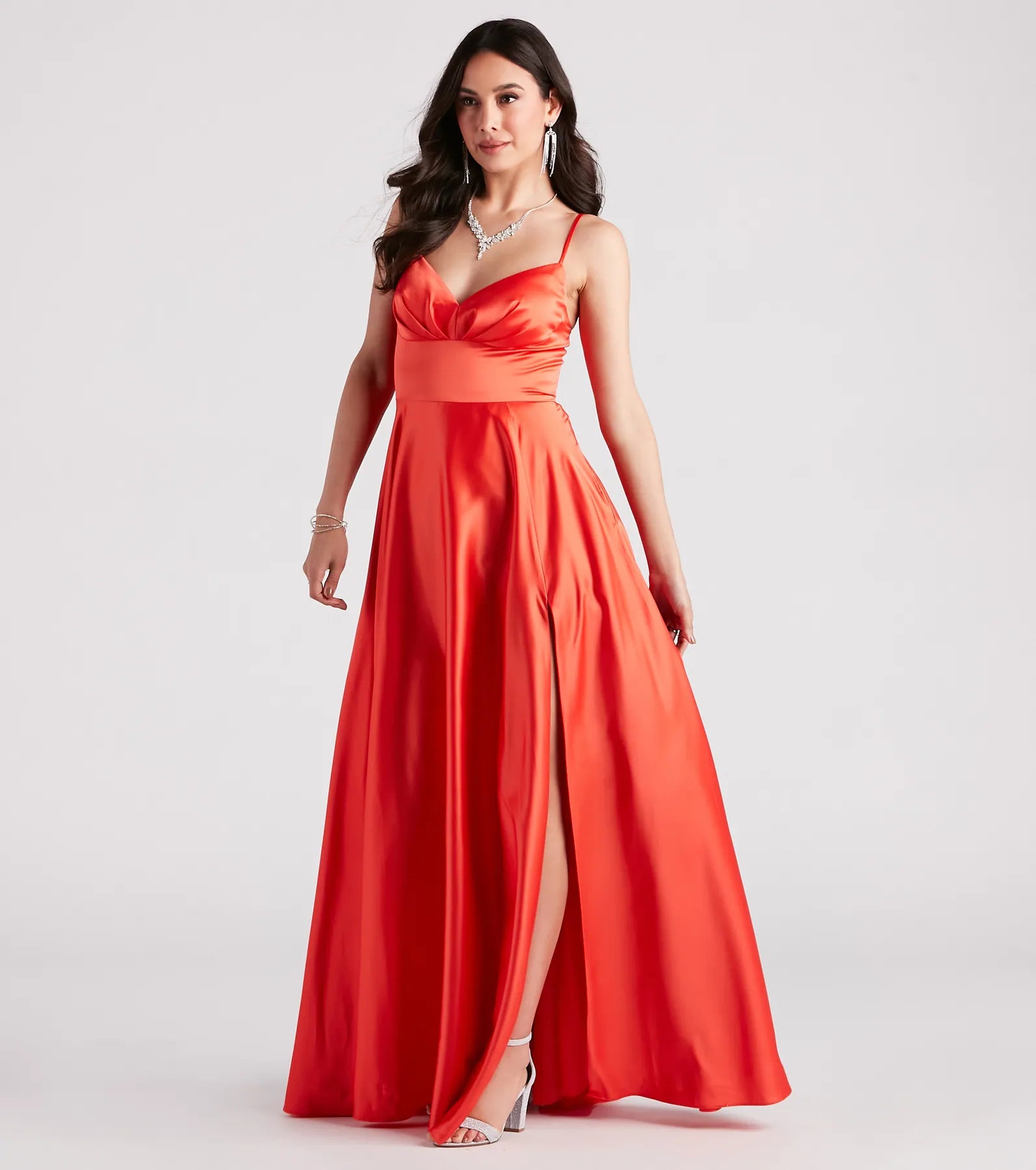 Gillian Formal Satin A-Line Dress - Image 6